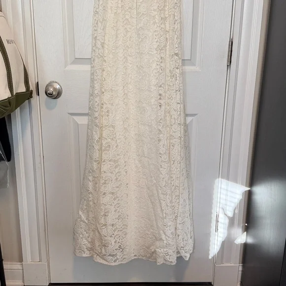Reformation White Lace Negroni Bridal Maxi Dress Off White Size 2 - Picture 5 of 15